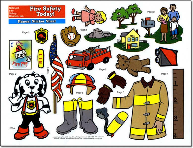 200FA: Fire Safety Today! Sticker Sheet