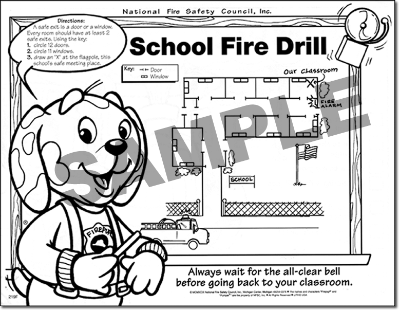 219F: School Fire Drill Color / Activity Sheet