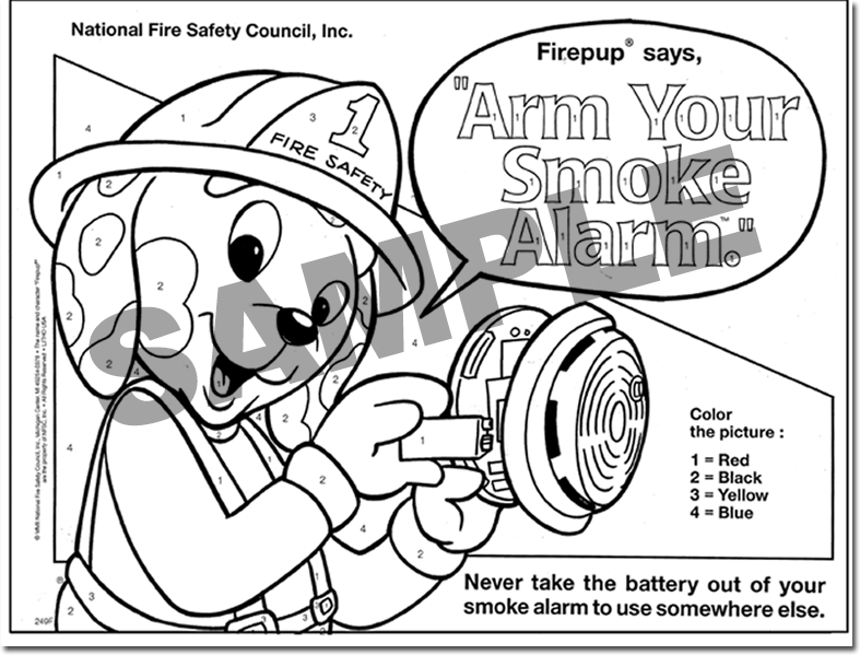 249F: "Arm Your Smoke Alarm."™ Color / Activity Sheet