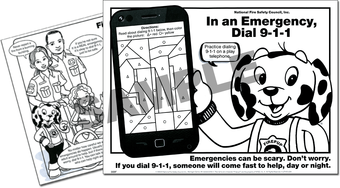 369F: Dial 9-1-1 Color / Activity Sheet