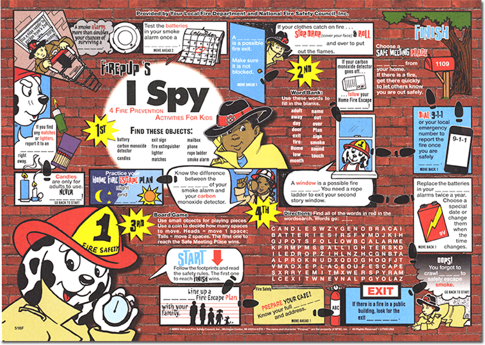 516F: Firepup®'s "I Spy" Placemat